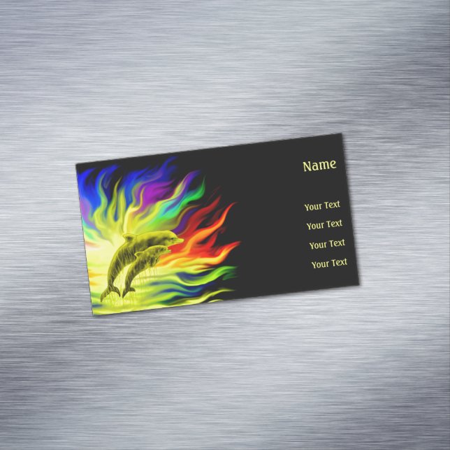 Cartão De Visitas Magnético Golfinhos no Sol (Posição Original)