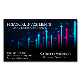 Cartão De Visitas Magnético Gráfico financeiro do mercado de ações