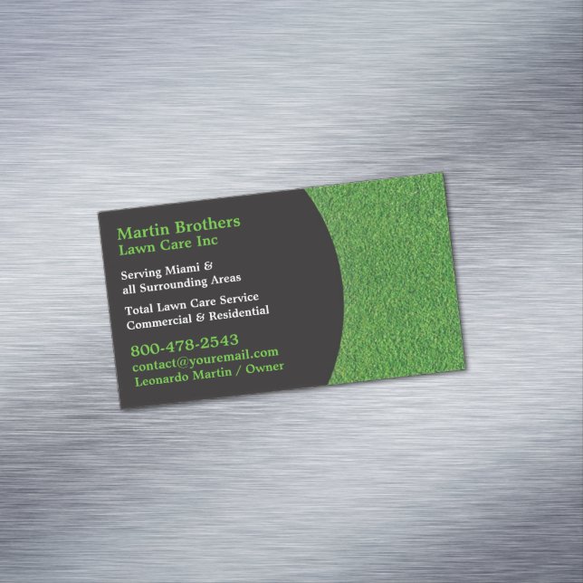 Cartão De Visitas Magnético Grama de Cuidados de Lastro (Posição Original)