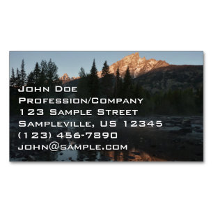 Cartão De Visitas Magnético Grand Teton Sunrise em Cottonwood Creek