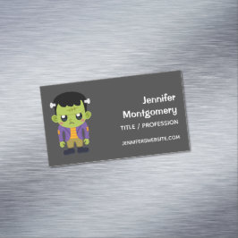 Cartão De Visitas Magnético Green Frankenstein Monster Halloween