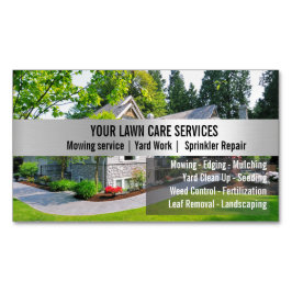 Cartão De Visitas Magnético Green Grass Mowing Yarn Care Gardenin