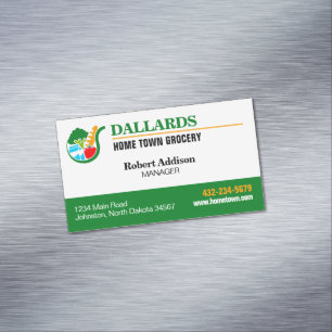 Cartão De Visitas Magnético Grocery Store