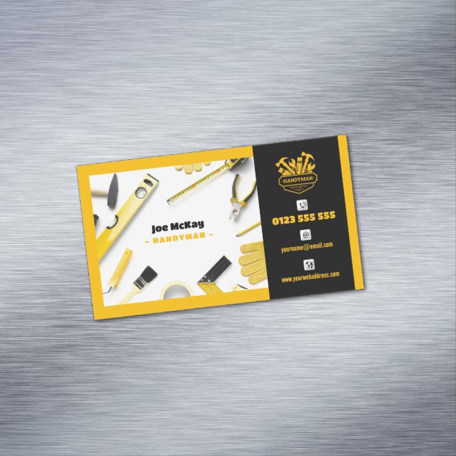 Cartão De Visitas Magnético Handy Man | Construção | Contratante (Posição Original)