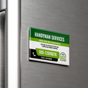 CARTÃO DE VISITAS MAGNÉTICO HANDYMAN CORRIJA A CARA URGENTE REPARO NEGRO