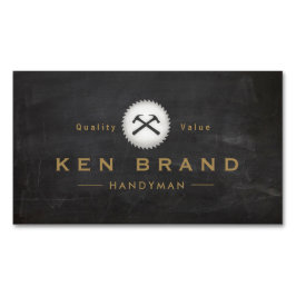 Cartão De Visitas Magnético Handyman Hammer e Round Saw