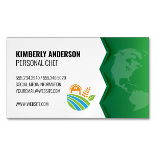 Cartão De Visitas Magnético Ícone Fazenda  Terra verde