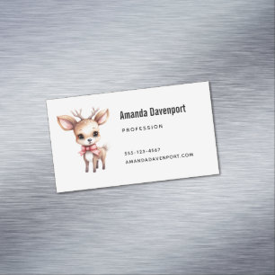 Cartão De Visitas Magnético Ilustração de desenho animado de adorável cervo be