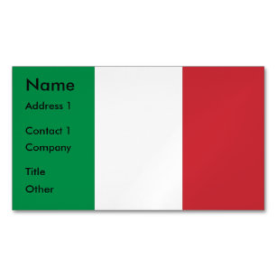 Cartão De Visitas Magnético Ímã do cartão de visita com a bandeira de Italia