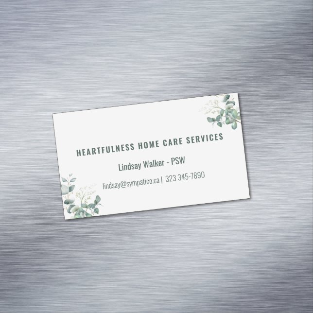 Cartão De Visitas Magnético Íman Estilo Eucalyptus (Posição Original)