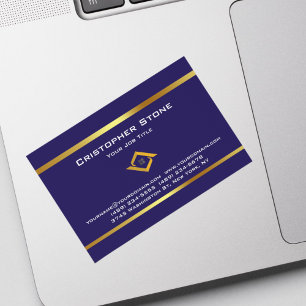 Cartão De Visitas Magnético Imobiliária Logotipo Casa Azul-Marinho Moderno Cor