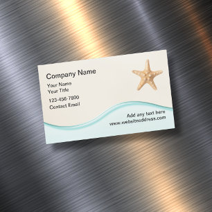 Cartão De Visitas Magnético Imobiliário Do Tema Tropical De Praia