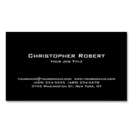 Cartão De Visitas Magnético Imobiliário Negro Clássico