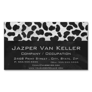 Cartão De Visitas Magnético Impressão Dalmático Negro e Branco