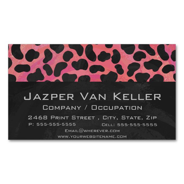 Cartão De Visitas Magnético Impressão vermelho e preto da Dalmácia (Frente)