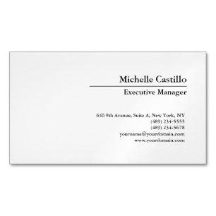 Cartão De Visitas Magnético Informação Simples de Nome Próprio Profissional Cl