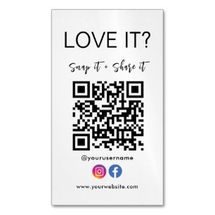 Cartão De Visitas Magnético Instagrar E Compartilhar Código Qr No Facebook