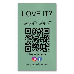 Cartão De Visitas Magnético Instagrar E Compartilhar Código Qr No Facebook
