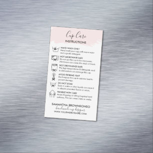 Cartão De Visitas Magnético Instrução Pink Cup Care Personalizável