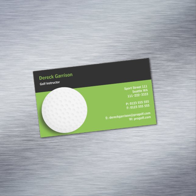 Cartão De Visitas Magnético Instrutor Golf | Perfeito (Posição Original)