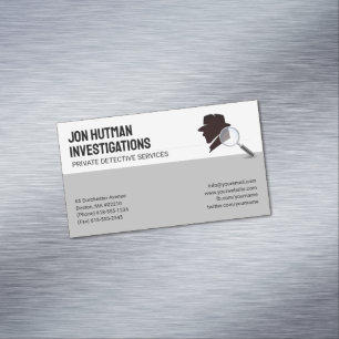 Cartão De Visitas Magnético Investigação privada Detetive Professional
