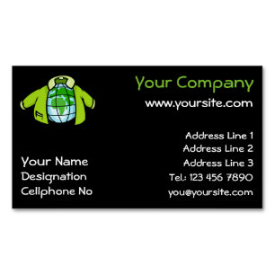 Cartão De Visitas Magnético Jaqueta do globo