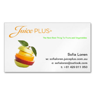 Cartão De Visitas Magnético JP+ Logotipo alaranjado cortado ímã da fruta