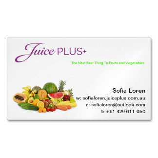 Cartão De Visitas Magnético JP+ Logotipo roxo da fruta fresca do ímã