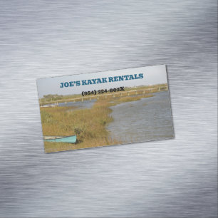 Cartão De Visitas Magnético Kayak Rental/ Tours guiados pelo exterior