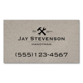 Cartão De Visitas Magnético Kraft Handyman Home Reparar Hammer e Wrench