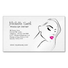 Cartão De Visitas Magnético Lábios cor-de-rosa adoráveis compõem a marca do ar