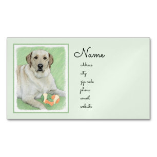 Cartão De Visitas Magnético Labrador Amarelo - Impressão de Retriever e Tênis