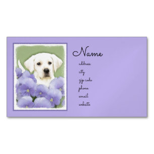 Cartão De Visitas Magnético Labrador Retriever Puppy Pintura Original