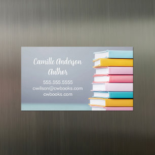 Cartão De Visitas Magnético Lançamento de Livro do Autor Escritor Freelance Cu