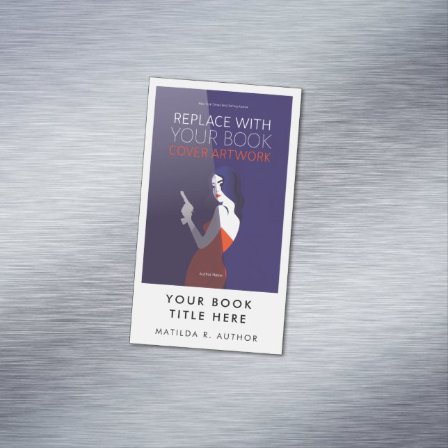 Cartão De Visitas Magnético Lançamento de Livro | Trabalho de arte do Cobrir d (Posição Original)