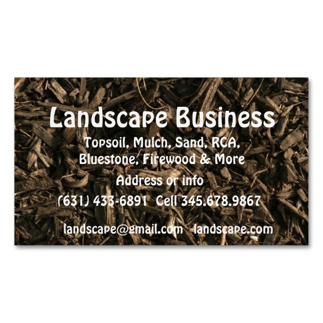 Cartão De Visitas Magnético Landscape Soil Gardening Sod Business (Frente)