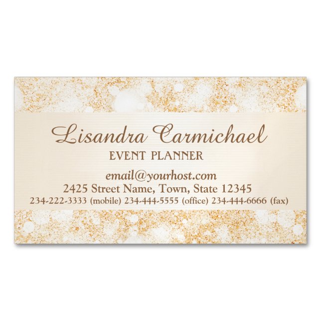 Cartão De Visitas Magnético Laranja Ice Bokeh Magnético Cartão de visita (Frente)