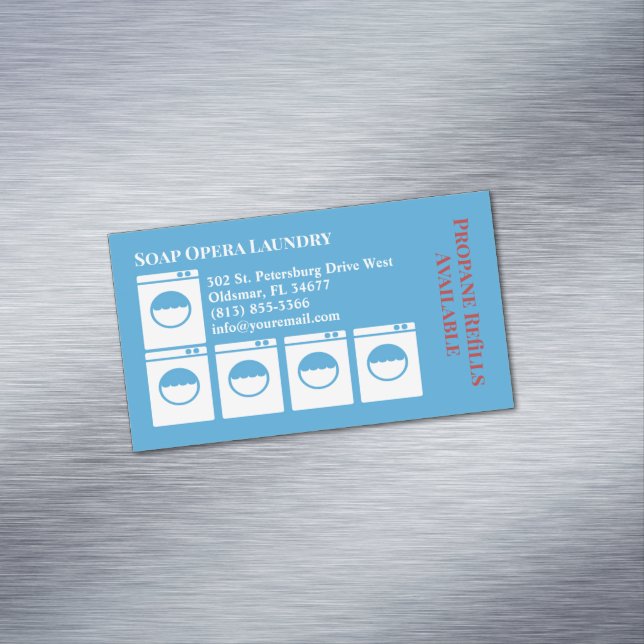 Cartão De Visitas Magnético Lavagem de lavandaria (Posição Original)