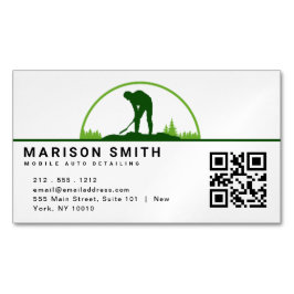 Cartão De Visitas Magnético Lawn Care Landscaping Services Estilo de Grass Ver
