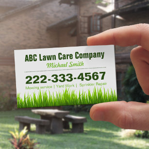 Cartão De Visitas Magnético Lawn Care Landscaping Services Estilo de Grass Ver