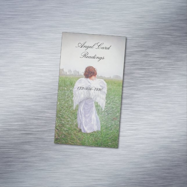 Cartão De Visitas Magnético Leitura de Design Angel Arte Elegante (Posição Original)