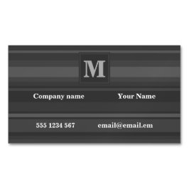 Cartão De Visitas Magnético Listras de carvão monograma