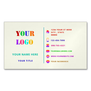 Cartão De Visitas Magnético Logotipo Colorido Fresco Personalizado