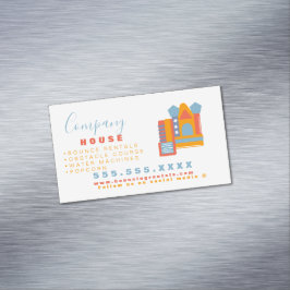 Cartão De Visitas Magnético Logotipo de Casa de Rebote Moderna Alugueis de Fes