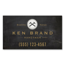 Cartão De Visitas Magnético Logotipo de Construção do Martelo do Carpinteiro R