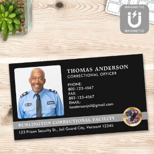 Cartão De Visitas Magnético Logotipo de Guarda personalizada da prisão de foto