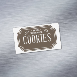 Cartão De Visitas Magnético Logotipo de Padaria de Biscoitos com Filigrana Vin