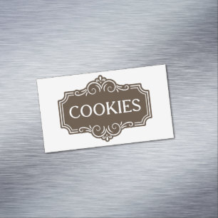 Cartão De Visitas Magnético Logotipo de Padaria de Biscoitos com Filigrana Vin