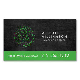 Cartão De Visitas Magnético Logotipo do arbusto de paisagismo moderno do jardi