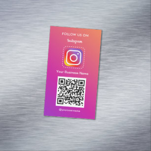 Cartão De Visitas Magnético Logotipo do Instagram Profissional Siga-me o Códig
